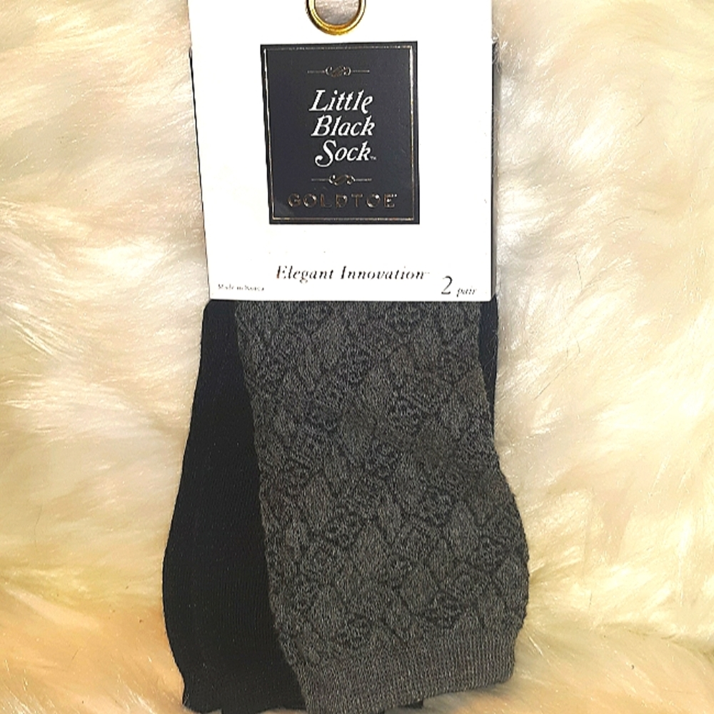 NWT GOLDTOE Women's "Little Black Socks" 2 Pair
